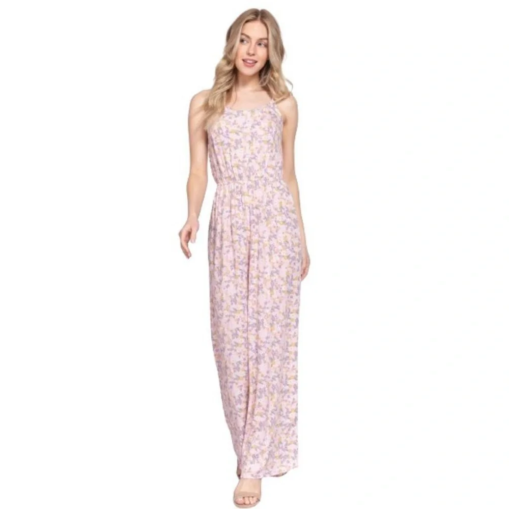 Active USA women’s Floral Cami Jumpsuit size medium